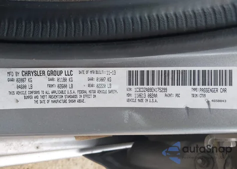 2014 Dodge Avenger Se из США, поврежденный, VIN 1C3CDZAB9EN175299